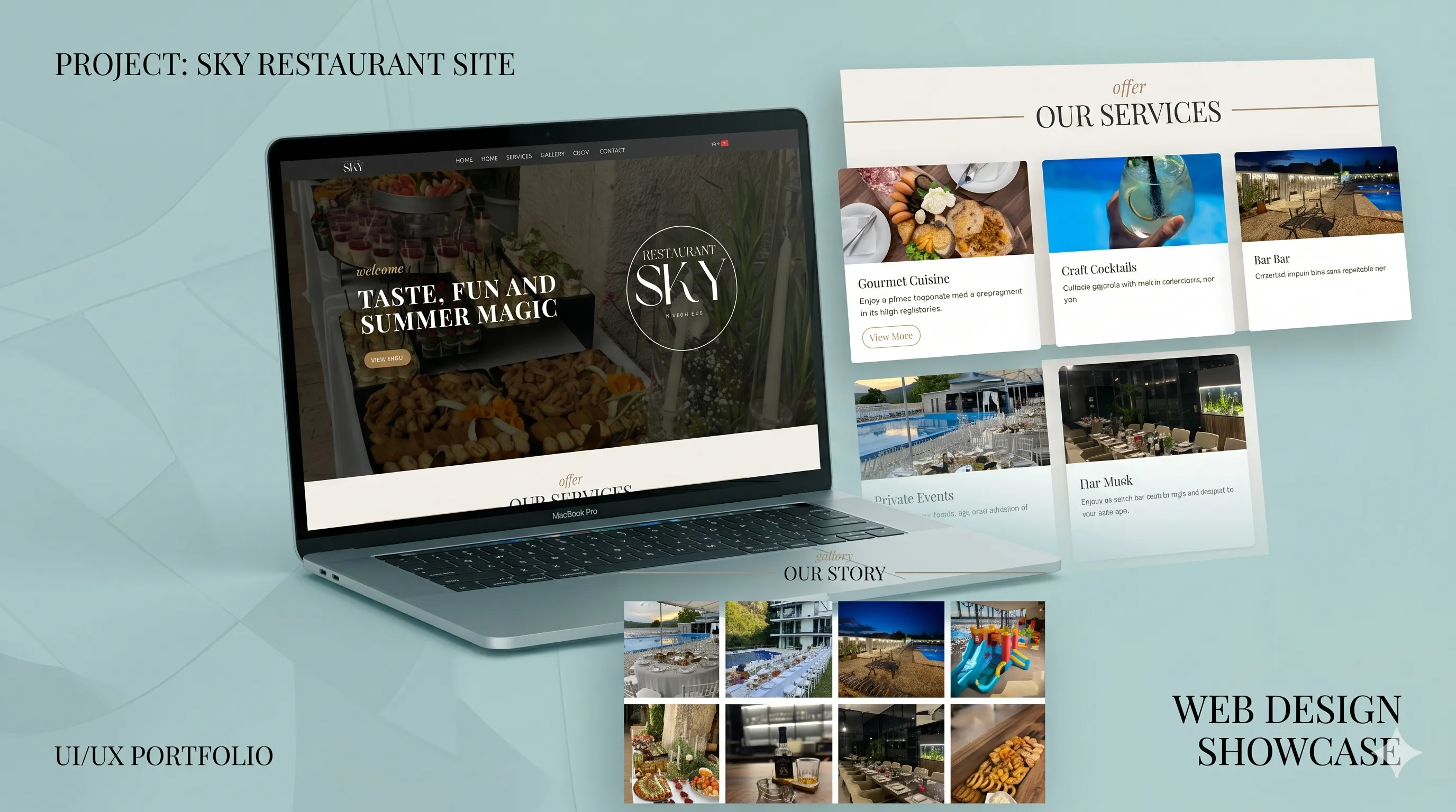 Sky Restaurant Platform Mockup